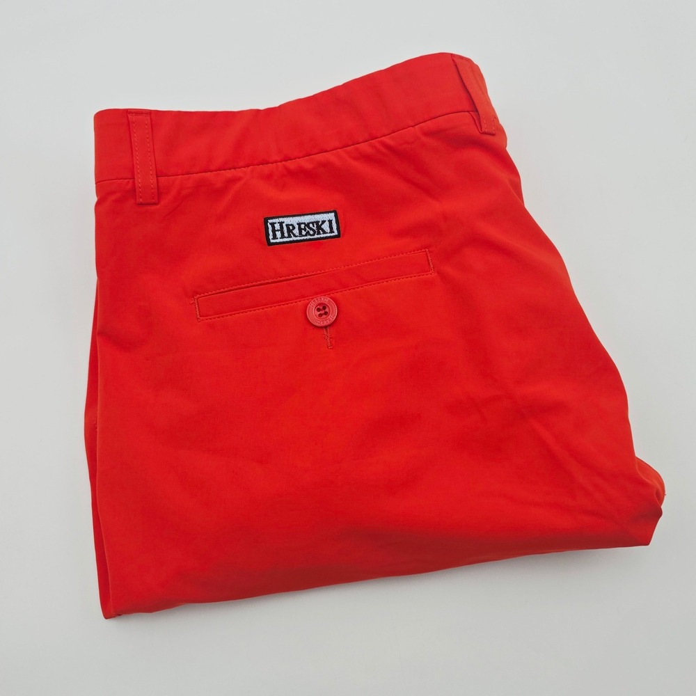 Hreski Men's 40X32 Red Golf Pants Flat Front‎ Performance Stretch Trousers